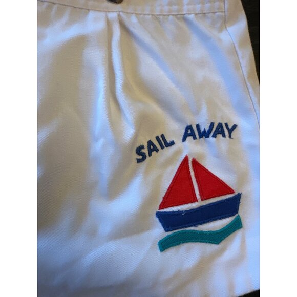 Vintage Sail Away Toddler Shorts With Red Suspenders Size 24M - Picture 2 of 4